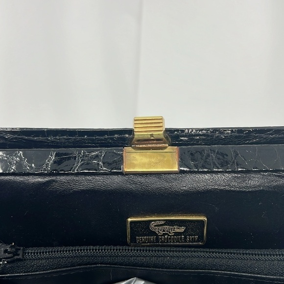 Large Structured Crocodile Shoulder Hand Bag - Picture 6 of 16